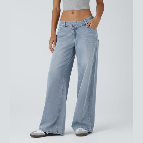 Lounge Flex PerfectFit™ Asymmetric Baggy Wide-Leg Jeans